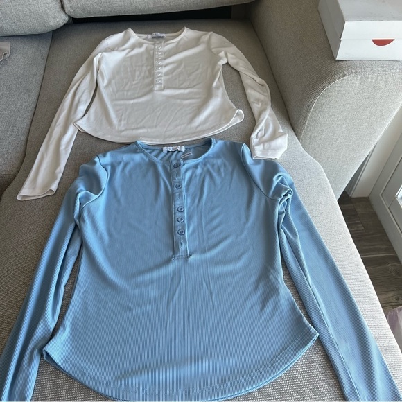 NWOT De base full sleeves buttoned shirts, tops, blouse, Small, white - Picture 4 of 7